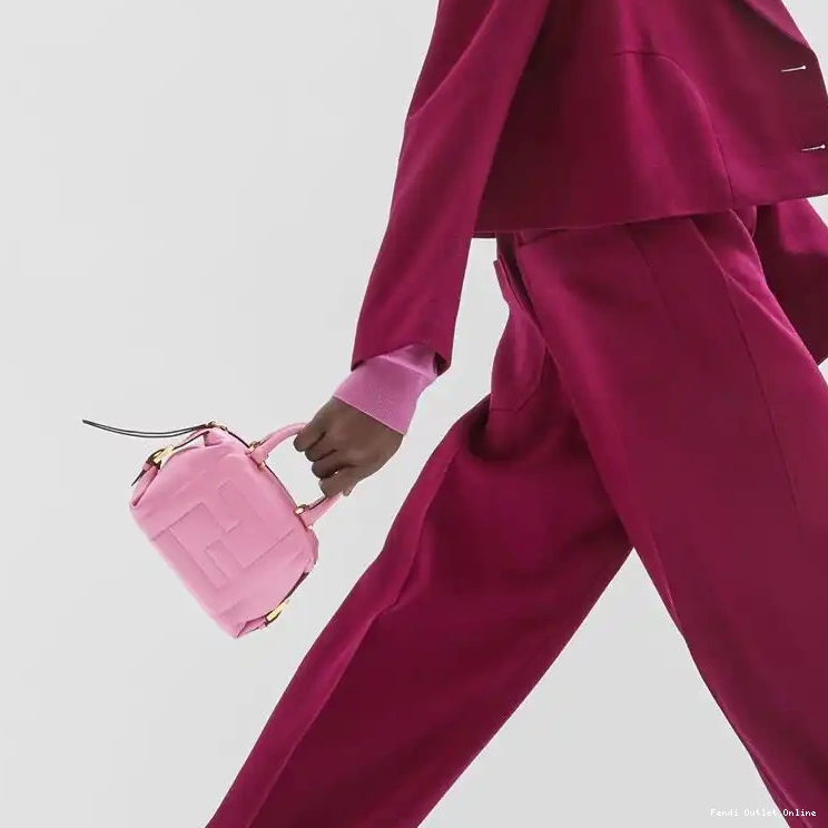 Cheap Bag Cube FF Fendi Mini Nappa Pink Leather In 0520